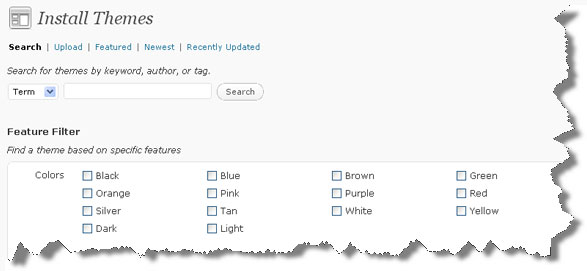 WordPress 2.8: Search for Themes
